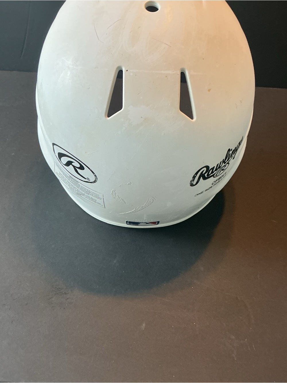 Rawlings White Batting Helmet with Black Logos